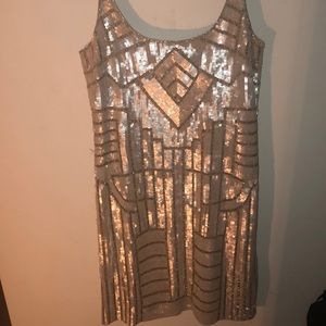 Adrianna Papell sequin a-line dress